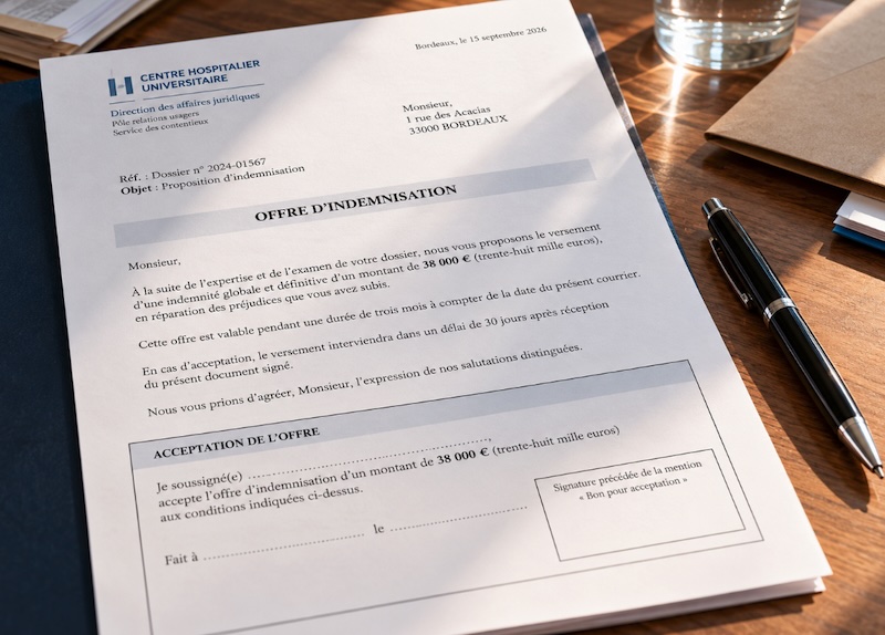 Offre d'indemnisation de l'ONIAM ou de l'assureur : la faire vérifier avant de signer